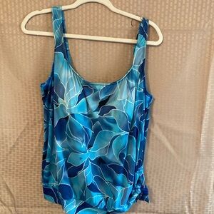 Blue Floral Tank Top